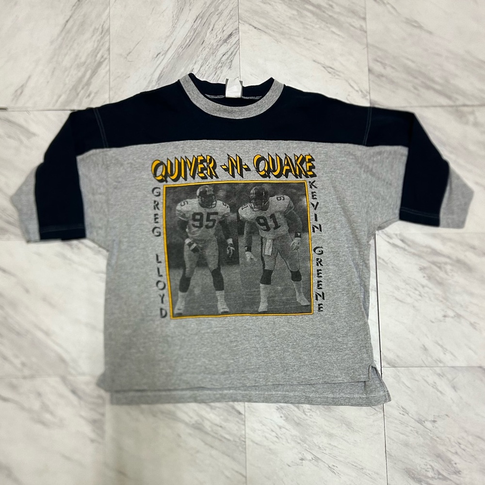 Vintage Pittsburgh Steelers Greene Lloyd color, black T-shirt XL Quiver N Quake